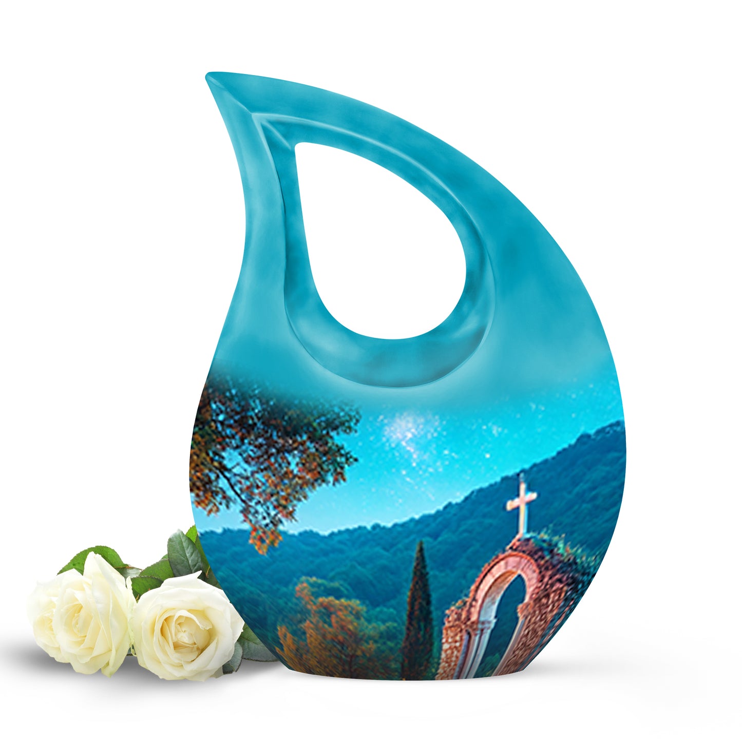 Blue Cross Cremation Urns - Imperial Testament 10-inch, 200 cu in - Yatskia