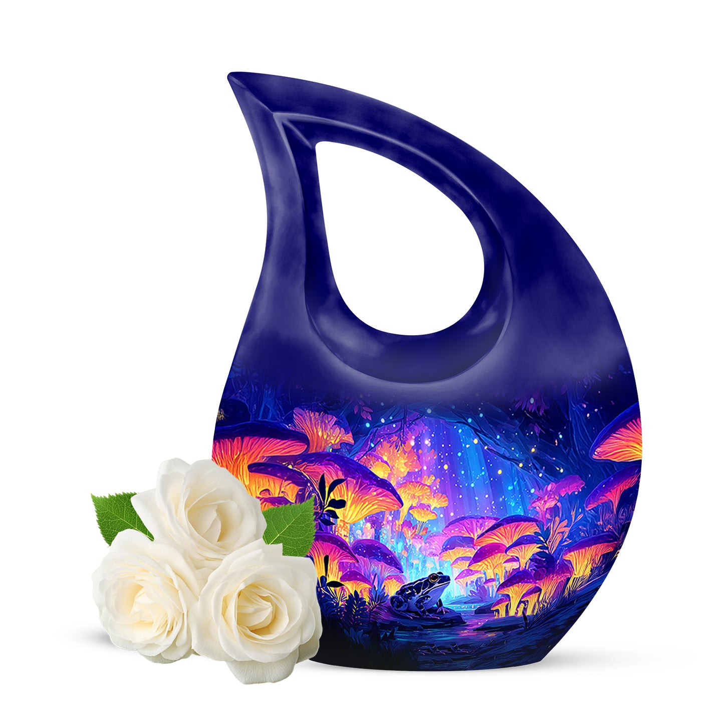 Personalized Blue Frog Cremation Urns for Ashes - Captivating 10-inch - Yatskia