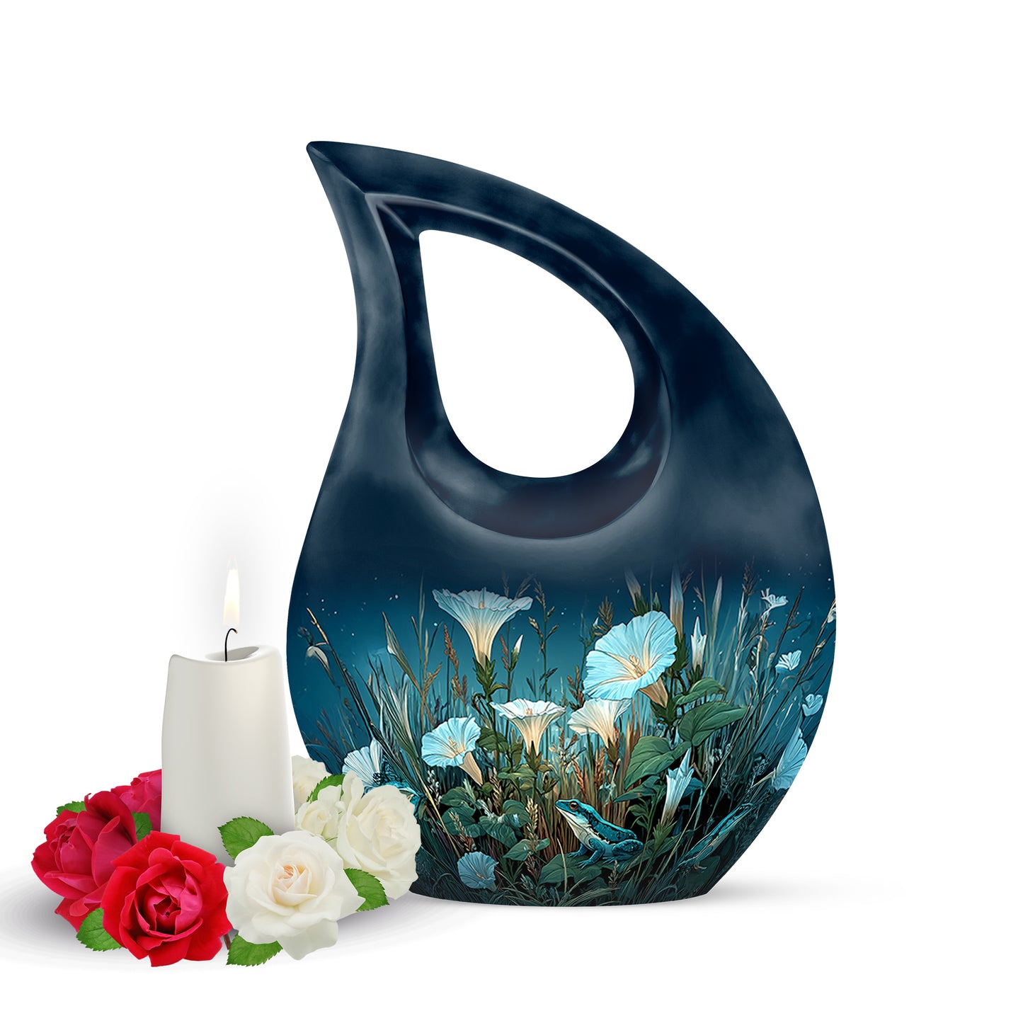 Blue Frog Heritage Cremation Urns for Human Ashes - 10-inch, 200 cu in - Yatskia