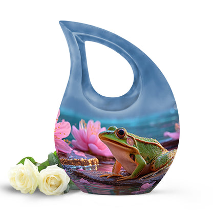 Red Frog Keepsake Cremation Urns for Human Ashes - 10-inch, 200 cu in - Yatskia