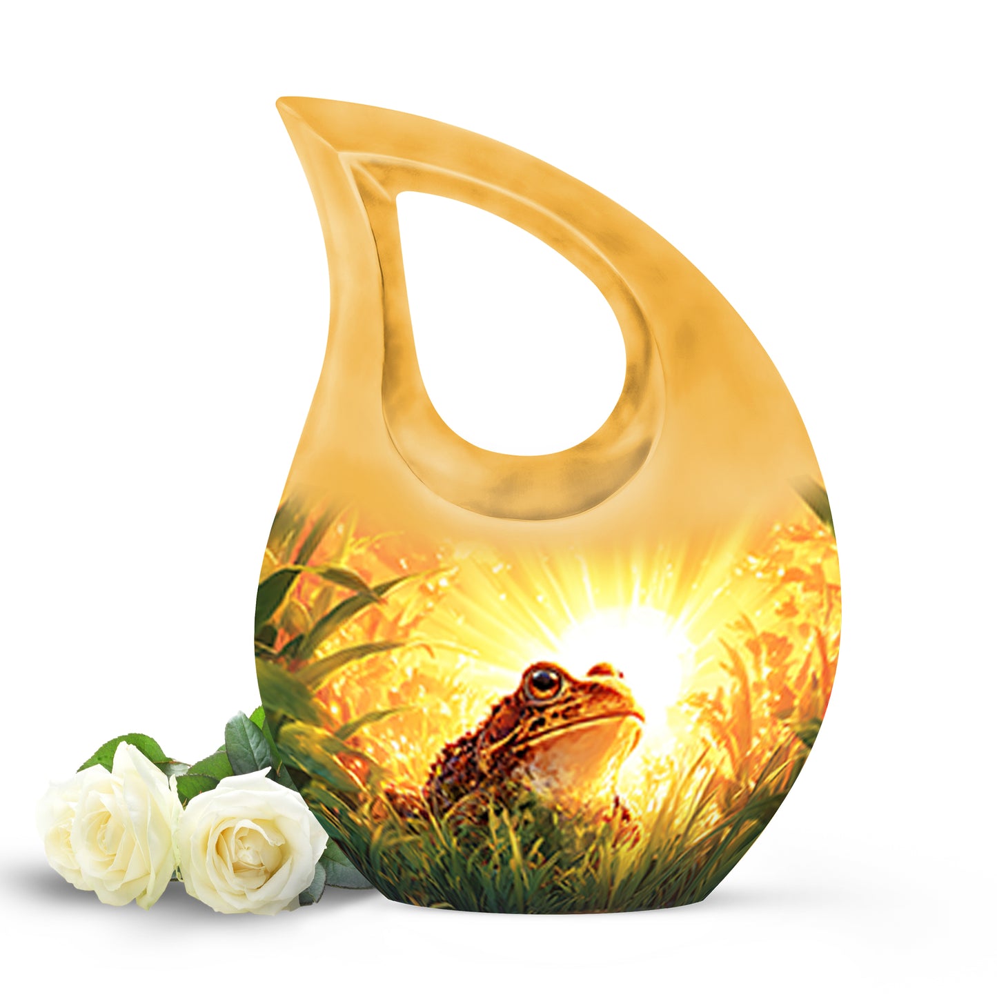 Radiant Frog Memorial Cremation Urns - Purple 10-inch, 200 cu in - Yatskia