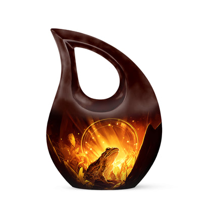 Regal Frog Memorial Cremation Urns - Gold 10-inch, 200 cu in - Yatskia
