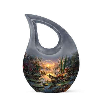 Personalized Gray Frog Cremation Urns for Ashes - Enchanting 10-inch - Yatskia