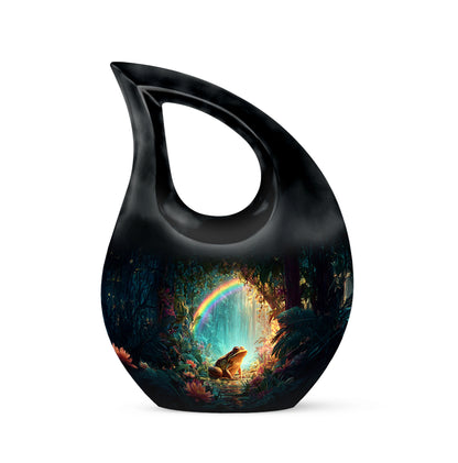 Illustrious Frog Memorial Cremation Urns - Black 10-inch, 200 cu in - Yatskia
