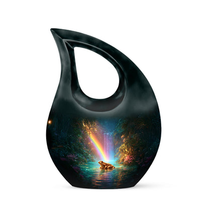 Harmonious Frog Cremation Urns for Human Ashes - Teal 10-inch - Yatskia