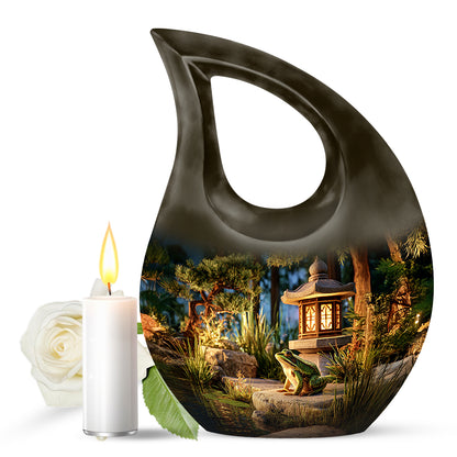 Radiant Frog Memorial Cremation Urns - Gold 10-inch, 200 cu in - Yatskia