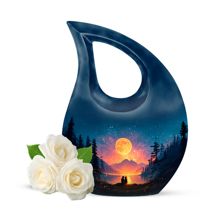 Hallowed Campfire Cremation Urns for Human Ashes - Blue 10-inch - Yatskia