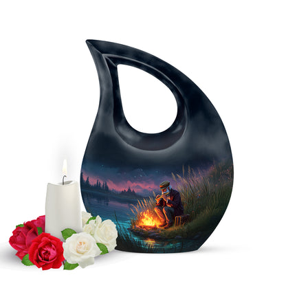 Personalized Blue Campfire Cremation Urns for Ashes - Majestic 10-inch - Yatskia