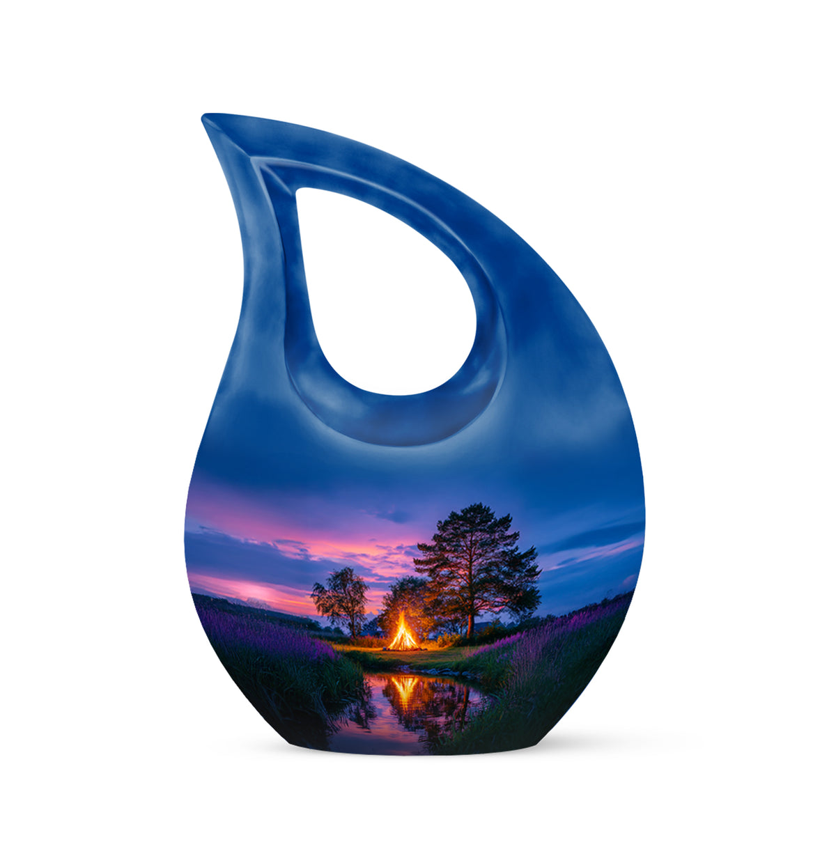 Personalized Magnificent Campfire Cremation Urns - Blue - Yatskia