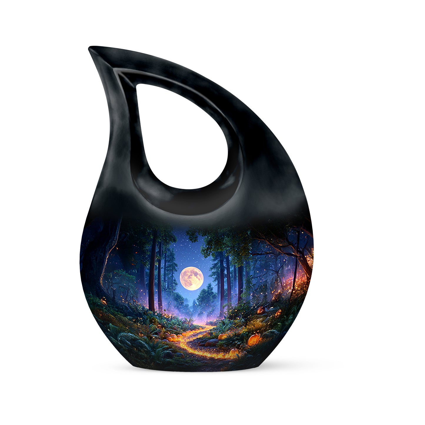 Blue Halloween Cremation Urns - Opulent Embrace 10-inch, 200 cu in - Yatskia