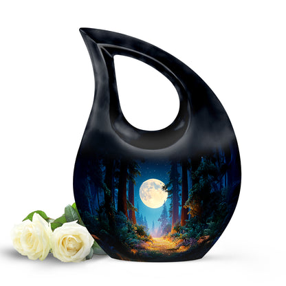 Personalized Blue Halloween Cremation Urns for Ashes - Transcendent 10-inch - Yatskia