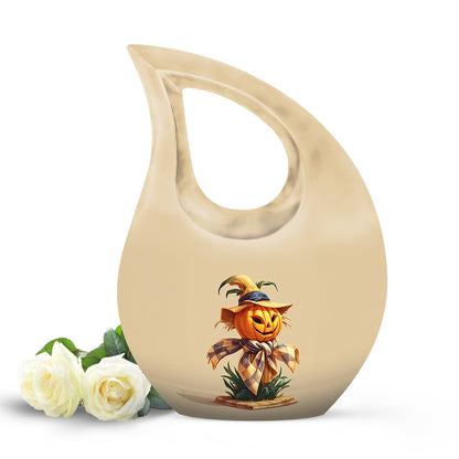Graceful Gold Halloween Haven Urn for Human Ashes - 10-inch, 200 cu in - Yatskia