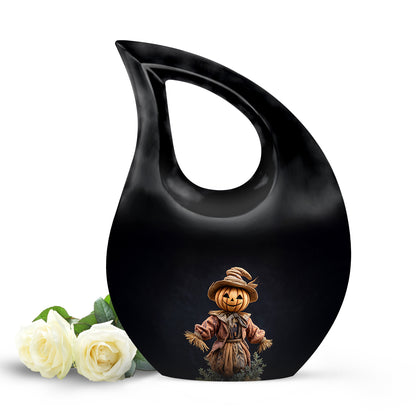 Lustrous Halloween Cremation Urns for Human Ashes - Black 10-inch - Yatskia