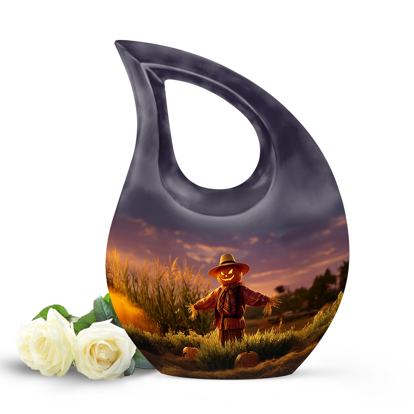 Purple Resounding Halloween Memorial Urn for Ashes - 10-inch, 200 cu in - Yatskia