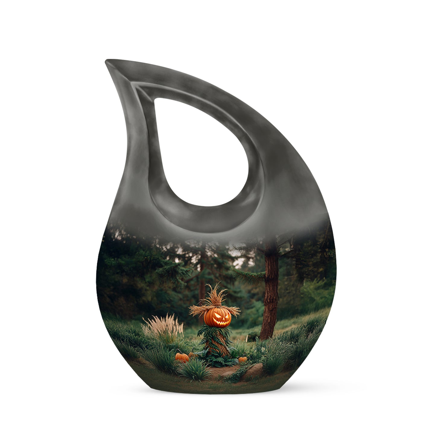 Black Stately Halloween Cremation Urns for Human Ashes - 10-inch, 200 cu in - Yatskia