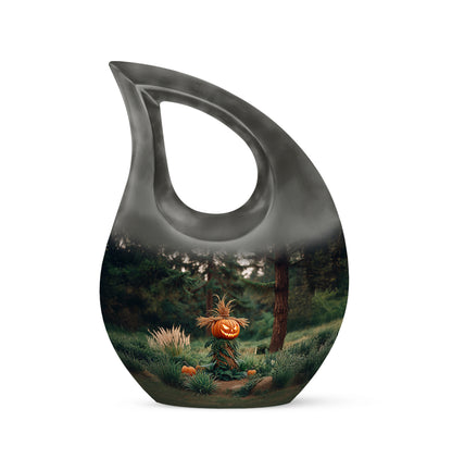Black Stately Halloween Cremation Urns for Human Ashes - 10-inch, 200 cu in - Yatskia