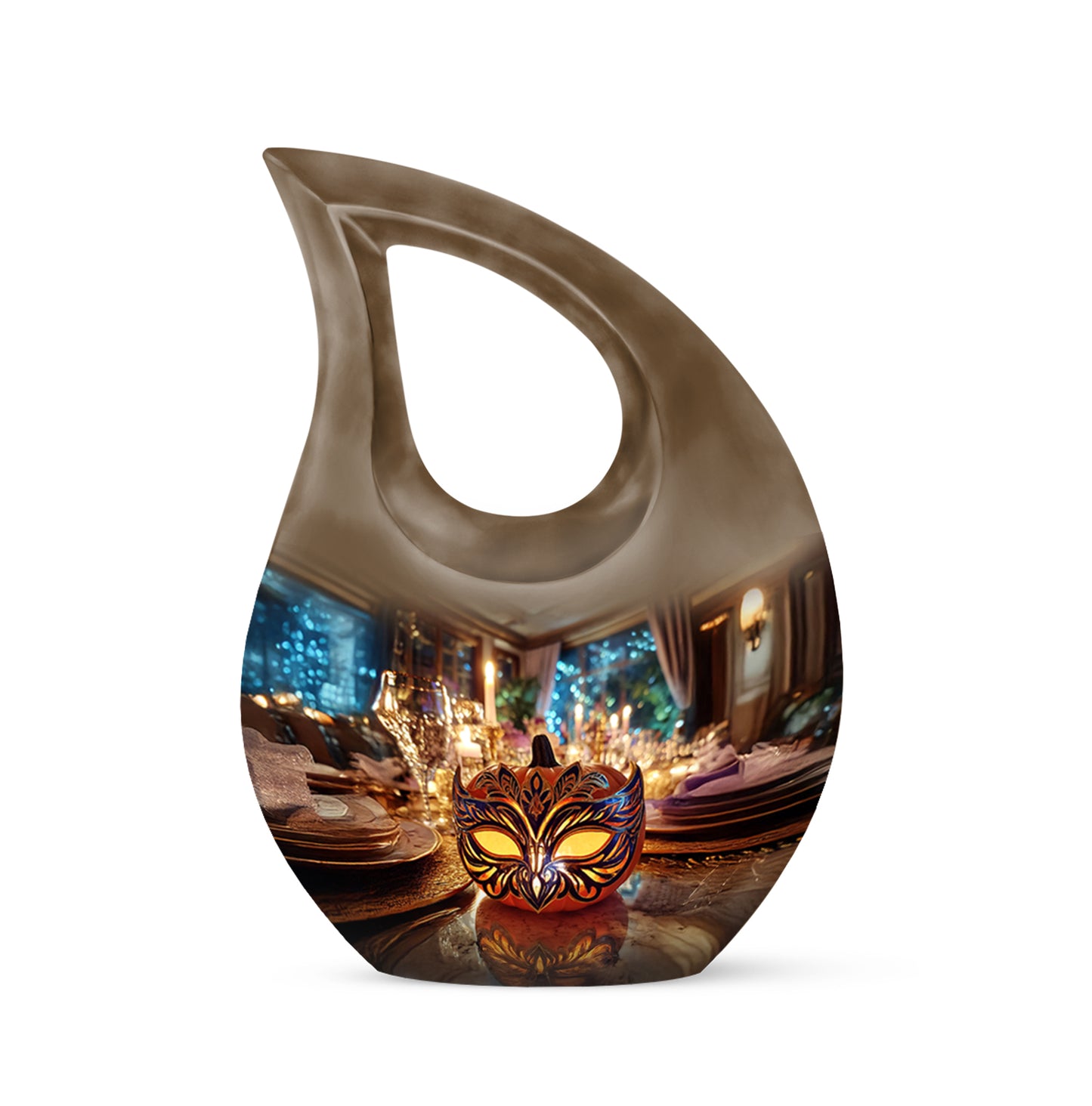 Personalized Seraphic Halloween Cremation Urns - Gold 10-inch, 200 cu in - Yatskia