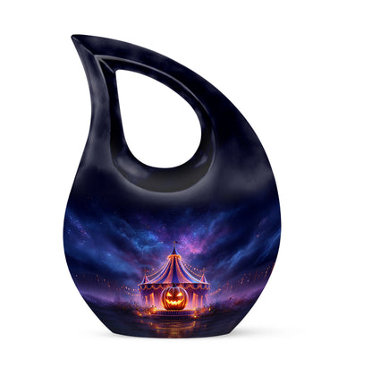 Blue Stately Halloween Cremation Urns for Human Ashes - 10-inch, 200 cu in - Yatskia