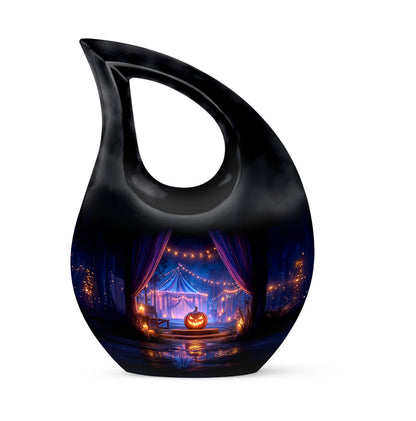 Remarkable Halloween Memorial Cremation Urns - Black 10-inch, 200 cu in - Yatskia