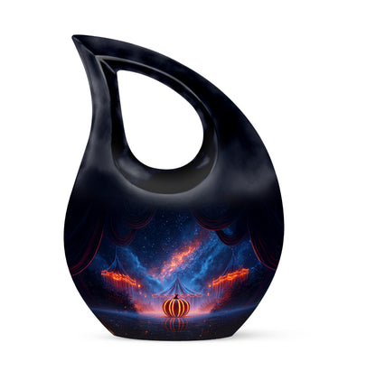 Blue Resounding Halloween Memorial Urn for Ashes - 10-inch, 200 cu in - Yatskia