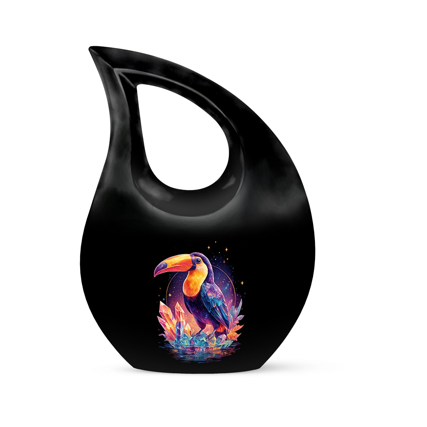 Personalized Seraphic Hornbill Cremation Urns - Black 10-inch, 200 cu in - Yatskia
