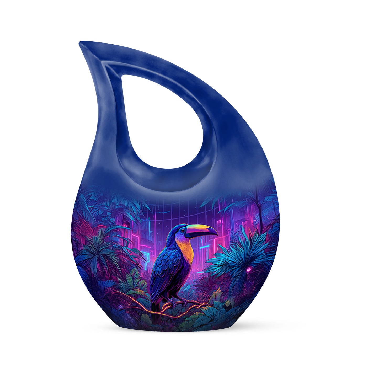 Personalized Blue Hornbill Cremation Urns for Ashes - Peaceful 10-inch - Yatskia