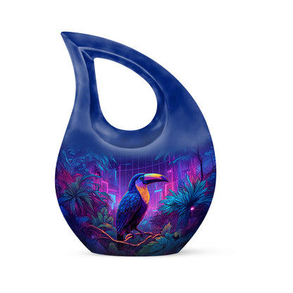Personalized Blue Hornbill Cremation Urns for Ashes - Peaceful 10-inch - Yatskia