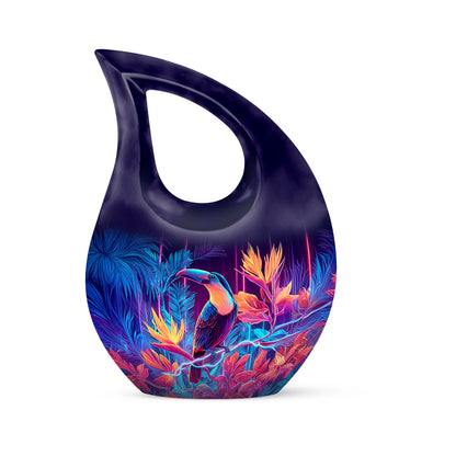 Remarkable Hornbill Memorial Cremation Urns - Purple 10-inch, 200 cu in - Yatskia