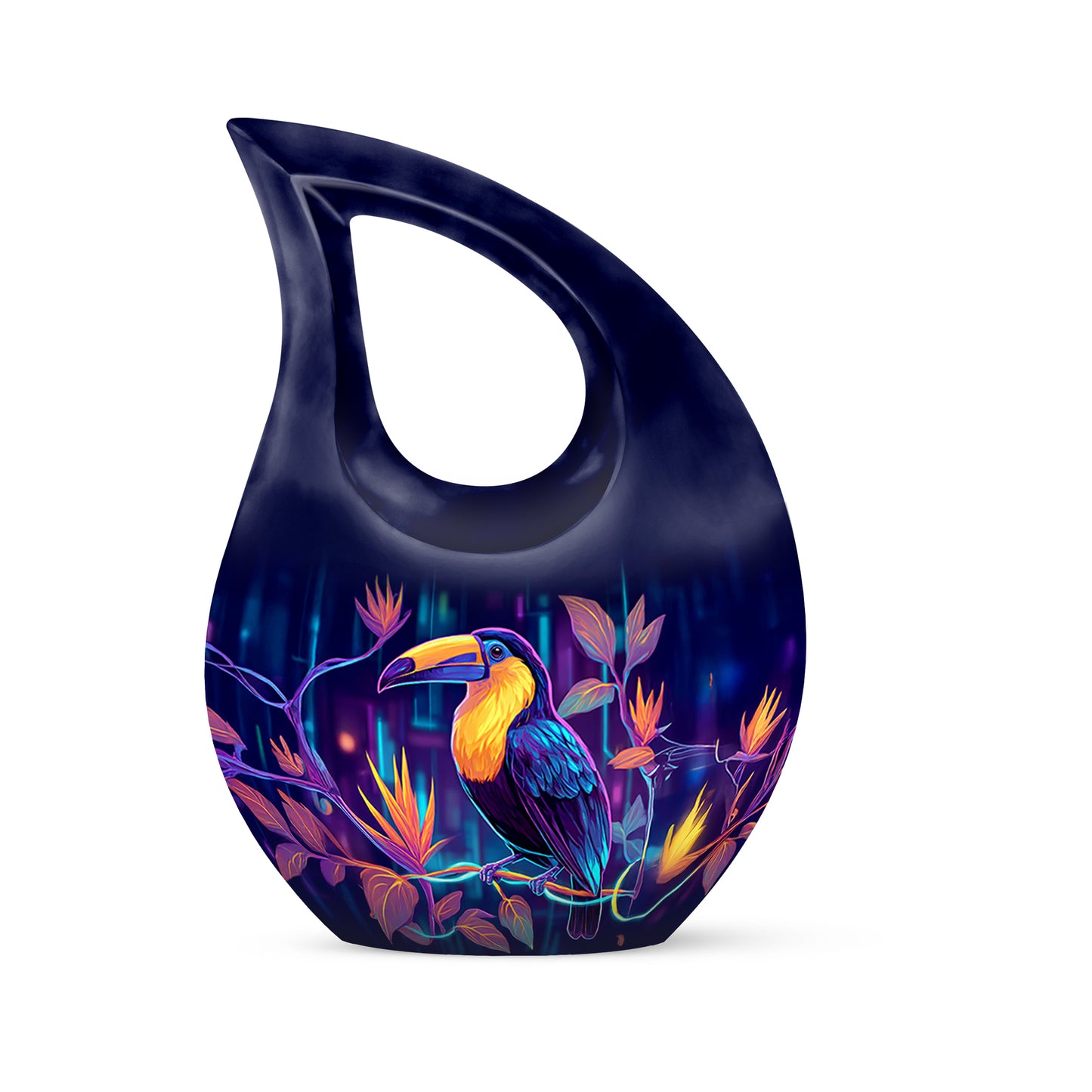 Personalized Blue Hornbill Cremation Urns for Ashes - Transcendent 10-inch - Yatskia
