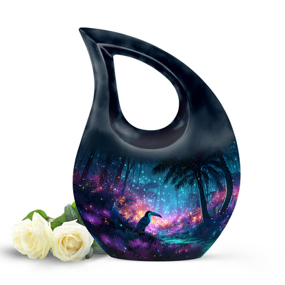 Personalized Hornbill Cremation Urns - Eminent Blue 10-inch, 200 cu in - Yatskia