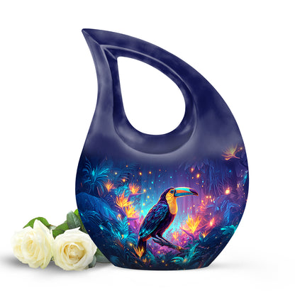 Blue Hornbill Cremation Urns - Enduring Keepsake 10-inch, 200 cu in - Yatskia