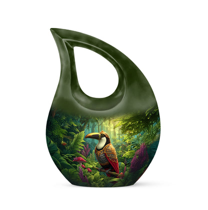 Lustrous Hornbill Cremation Urns for Human Ashes - Yellow 10-inch - Yatskia