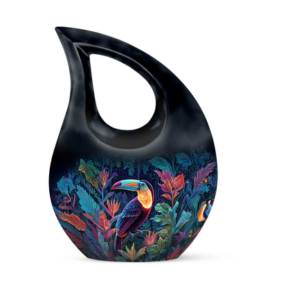 Blue Hornbill Cremation Urns - Opulent Journey 10-inch, 200 cu in - Yatskia