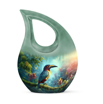 Teal Beloved Hornbill Cremation Urns for Human Ashes - 10-inch, 200 cu in - Yatskia