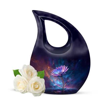 Hallowed Daisy Cremation Urns for Human Ashes - Blue 10-inch - Yatskia