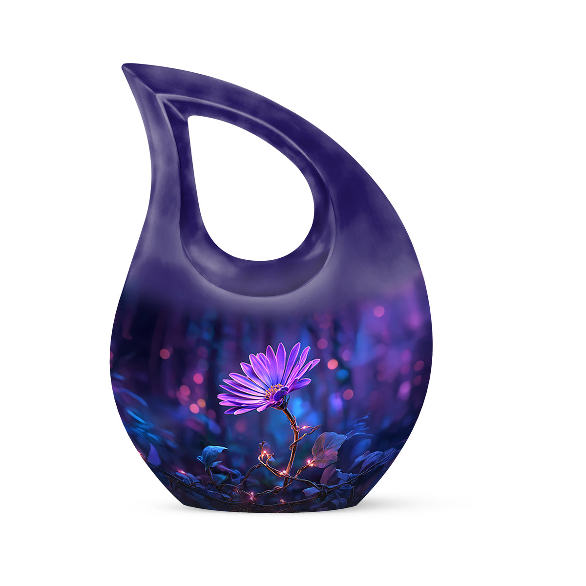 Personalized Daisy Cremation Urns - Pristine Blue - Yatskia