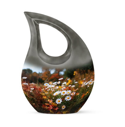 Gold Daisy Guardian Cremation Urns for Human Ashes - 10-inch, 200 cu in - Yatskia