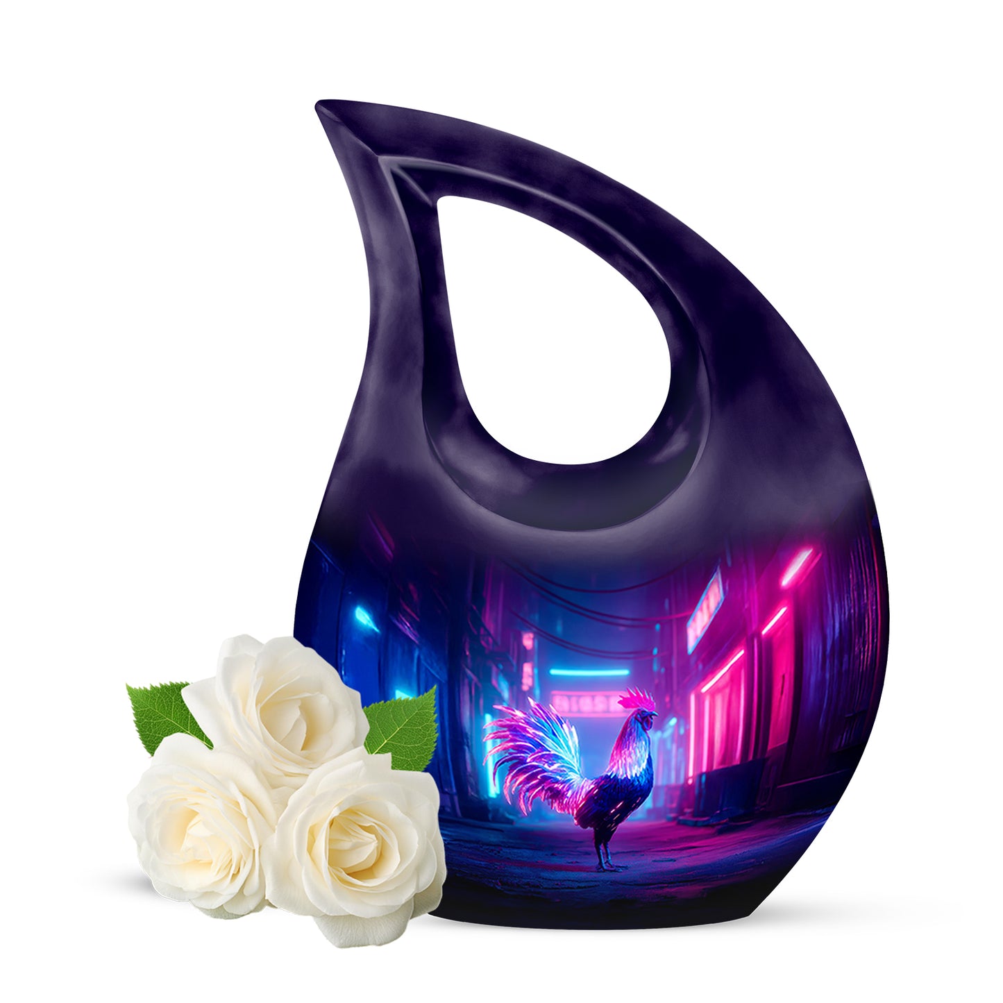 Illustrious Hen Memorial Cremation Urns - Blue 10-inch, 200 cu in - Yatskia