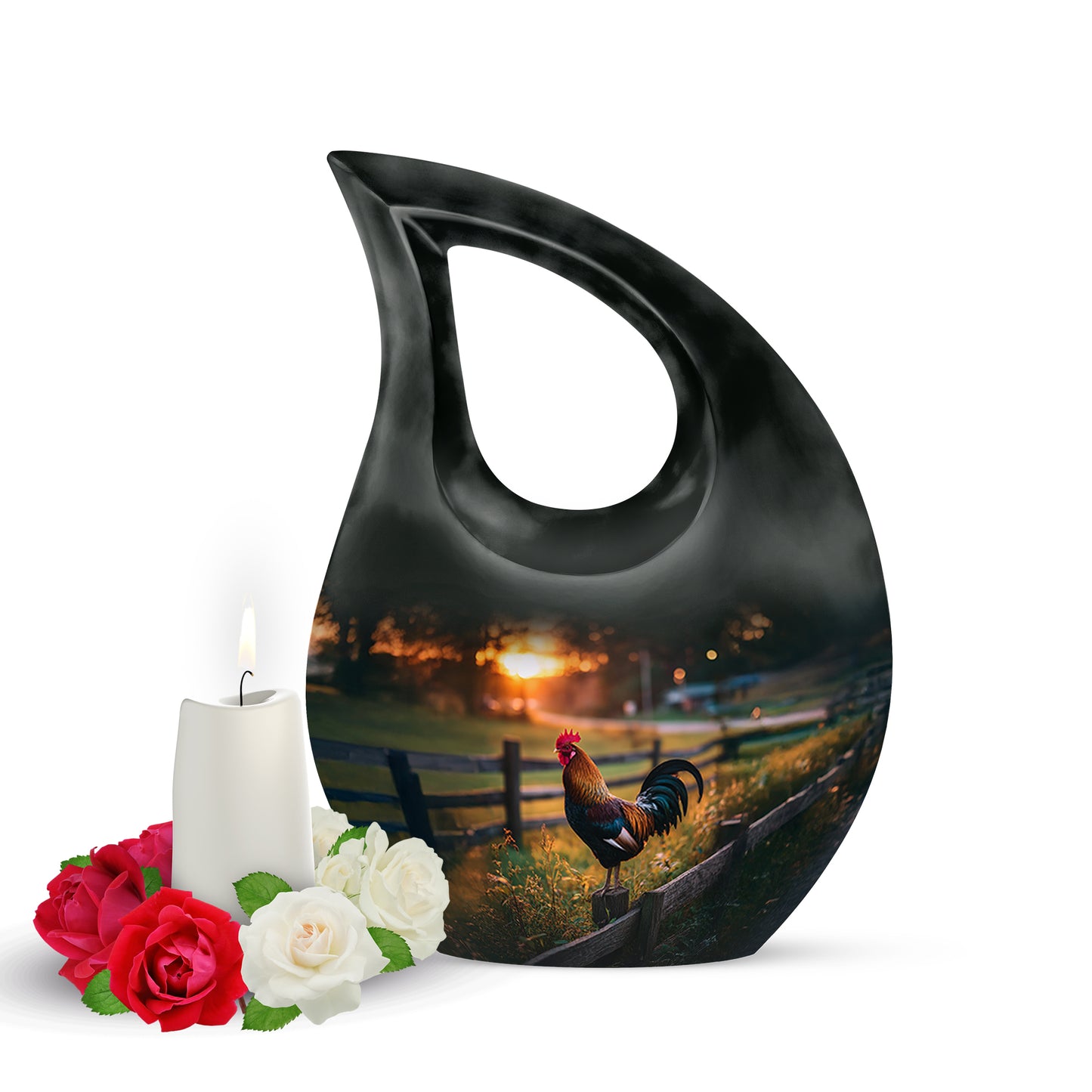 Sublime Hen Cremation Urns for Human Ashes - Black 10-inch - Yatskia