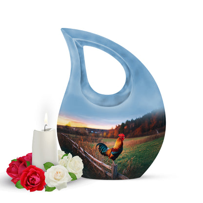 Remarkable Hen Memorial Cremation Urns - Blue 10-inch, 200 cu in - Yatskia