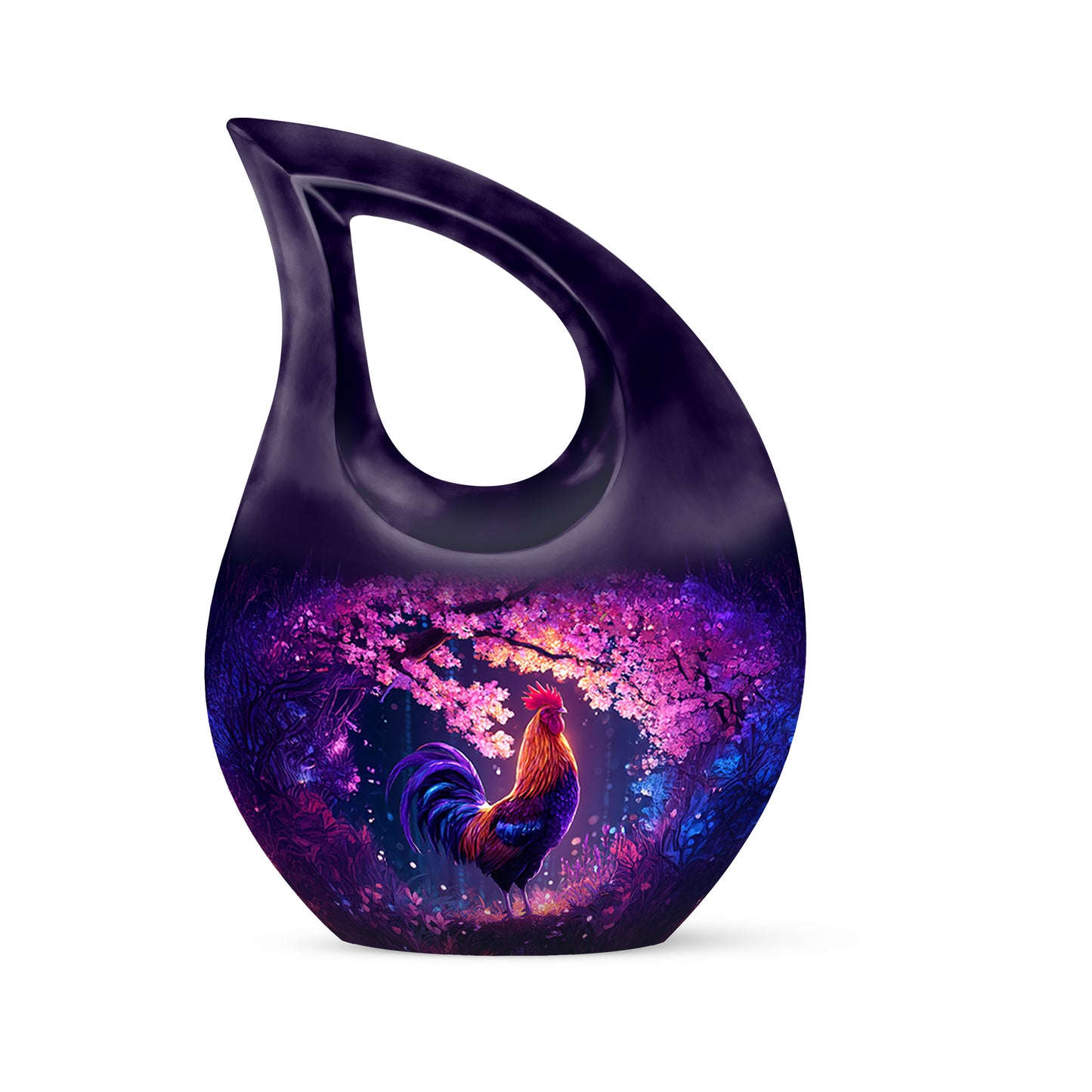 Personalized Refined Hen Cremation Urns - Purple 10-inch, 200 cu in - Yatskia