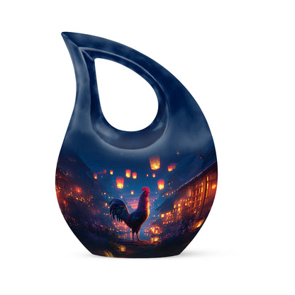 Personalized Elegant Hen Cremation Urns - Blue 10-inch, 200 cu in - Yatskia