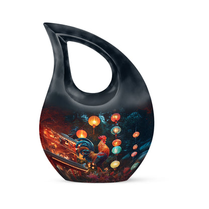 Regal Hen Memorial Cremation Urns - Blue 10-inch, 200 cu in - Yatskia