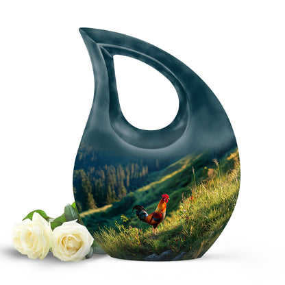Personalized Blue Heavenly Hen Cremation Urns for Human Ashes - 10-inch, 200 cu in - Yatskia