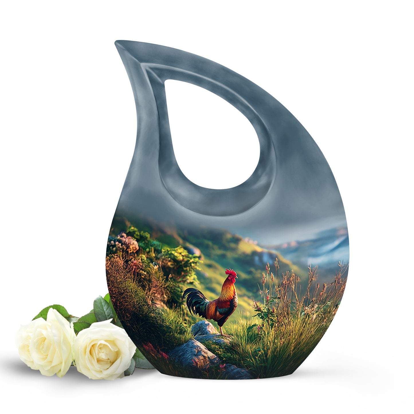 Regal Hen Memorial Cremation Urns - Blue 10-inch, 200 cu in - Yatskia