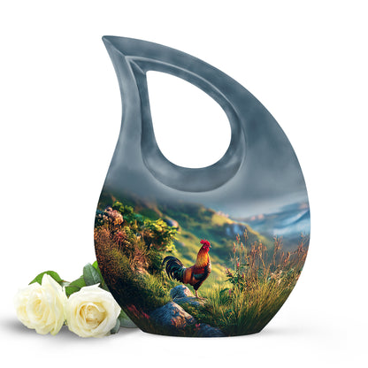 Regal Hen Memorial Cremation Urns - Blue 10-inch, 200 cu in - Yatskia