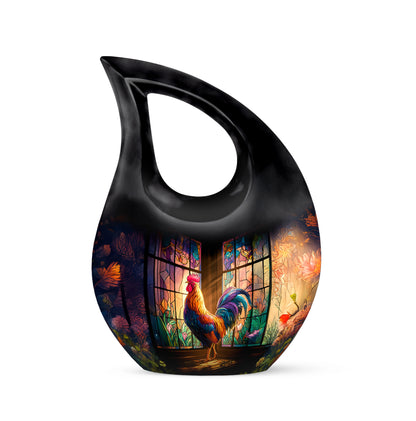 Everlasting Black Hen Legacy Urn for Human Ashes - 10-inch, 200 cu in - Yatskia