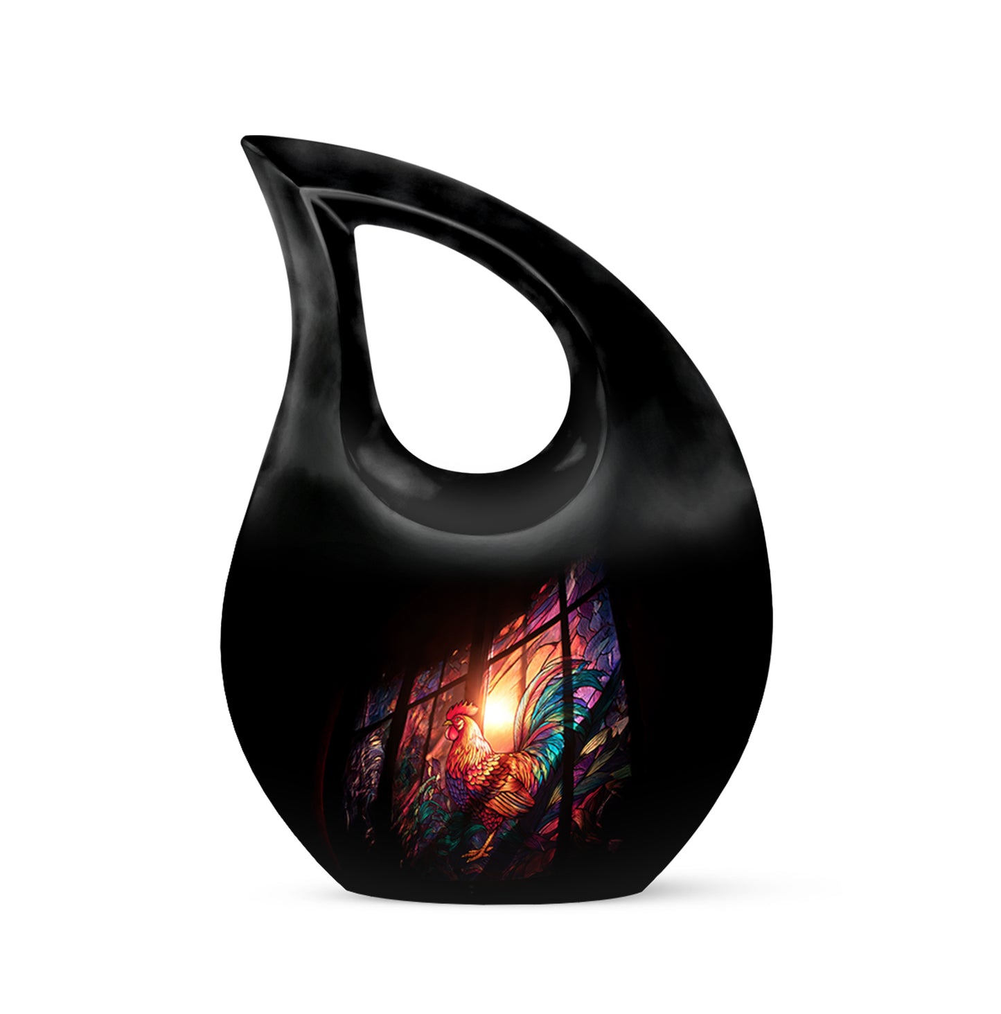 Black Sacred Hen Cremation Urns for Human Ashes - 10-inch, 200 cu in - Yatskia
