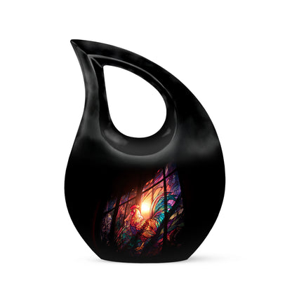 Black Sacred Hen Cremation Urns for Human Ashes - 10-inch, 200 cu in - Yatskia