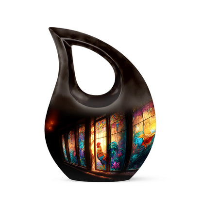 Personalized Black Hen Cremation Urns for Ashes - Captivating 10-inch - Yatskia